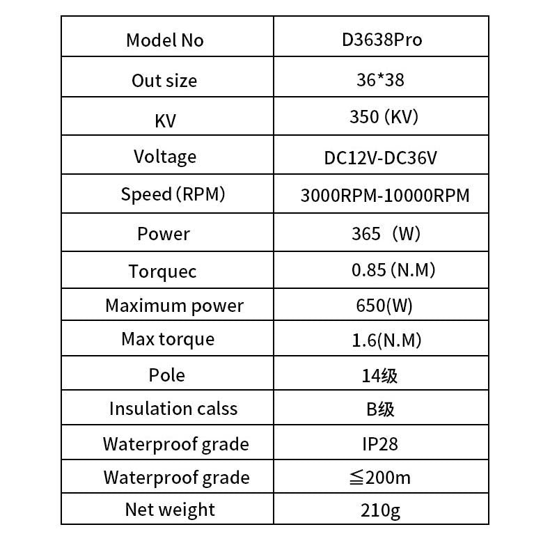 DD 3638 Pro Waterproof Brushless Motor