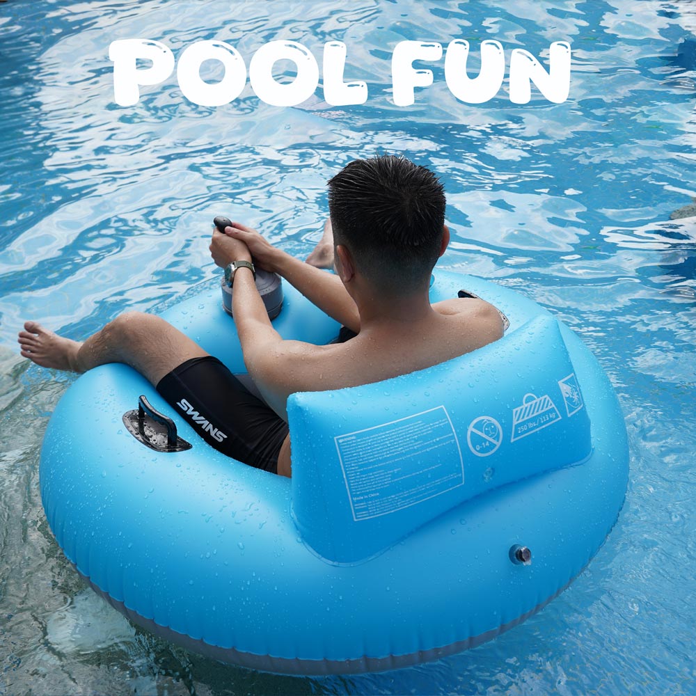 TX6626-A 360° Motorized Pool Float – Inflatable Pool & Beach Electric Float, 250lbs Max