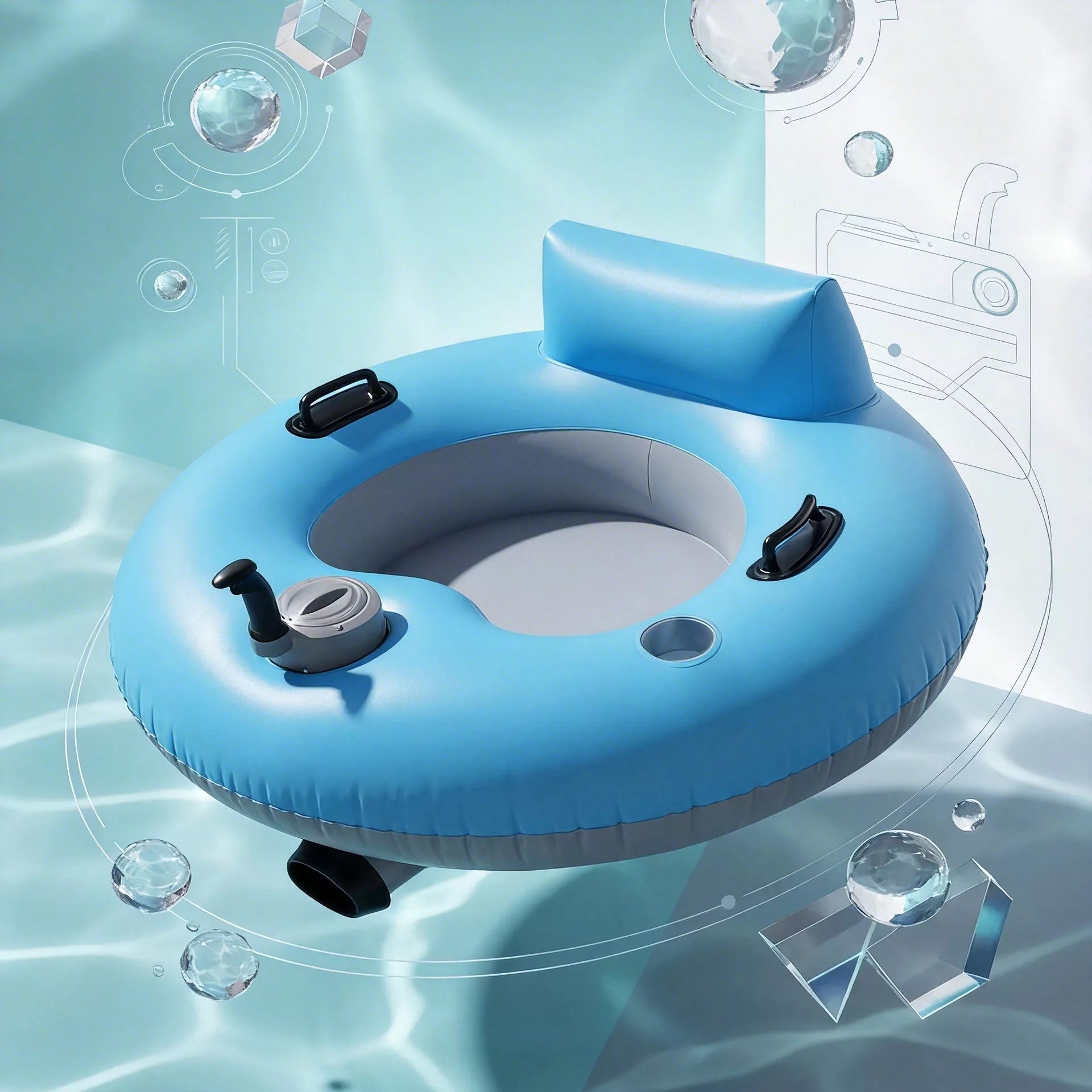 US ONLY! 360° Motorized Pool Float – Inflatable Pool & Beach Float