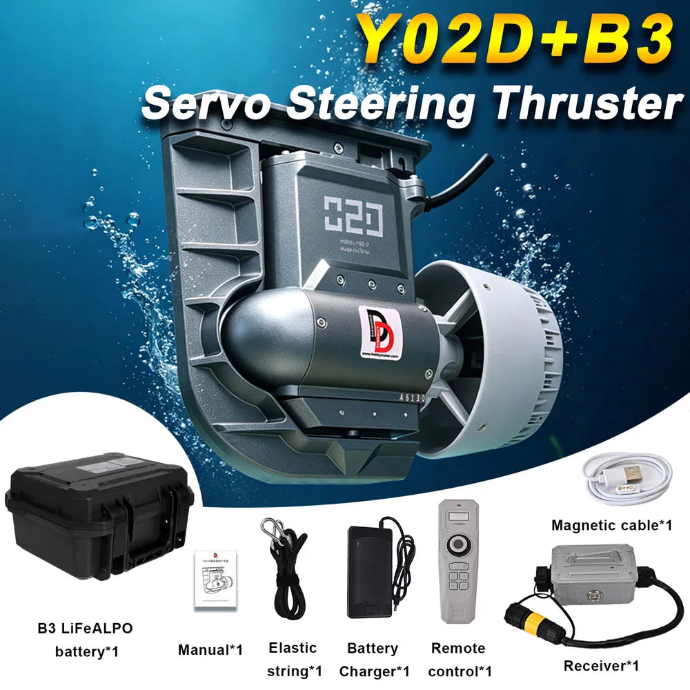 TD-Y02D Servo Steering Thruster 35° Turn 11.5kgf Thrust for SUP/Kayak
