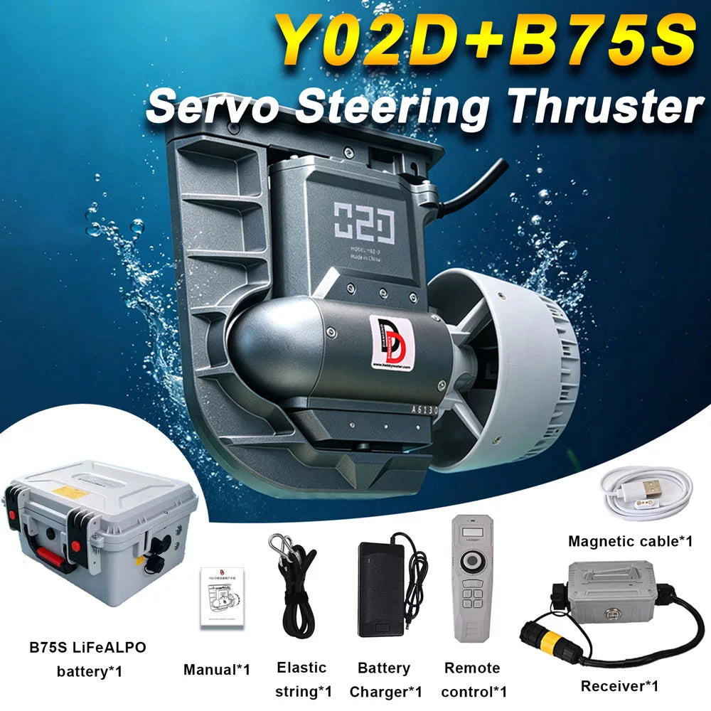 TD-Y02D Servo Steering Thruster 35° Turn 11.5kgf Thrust for SUP/Kayak