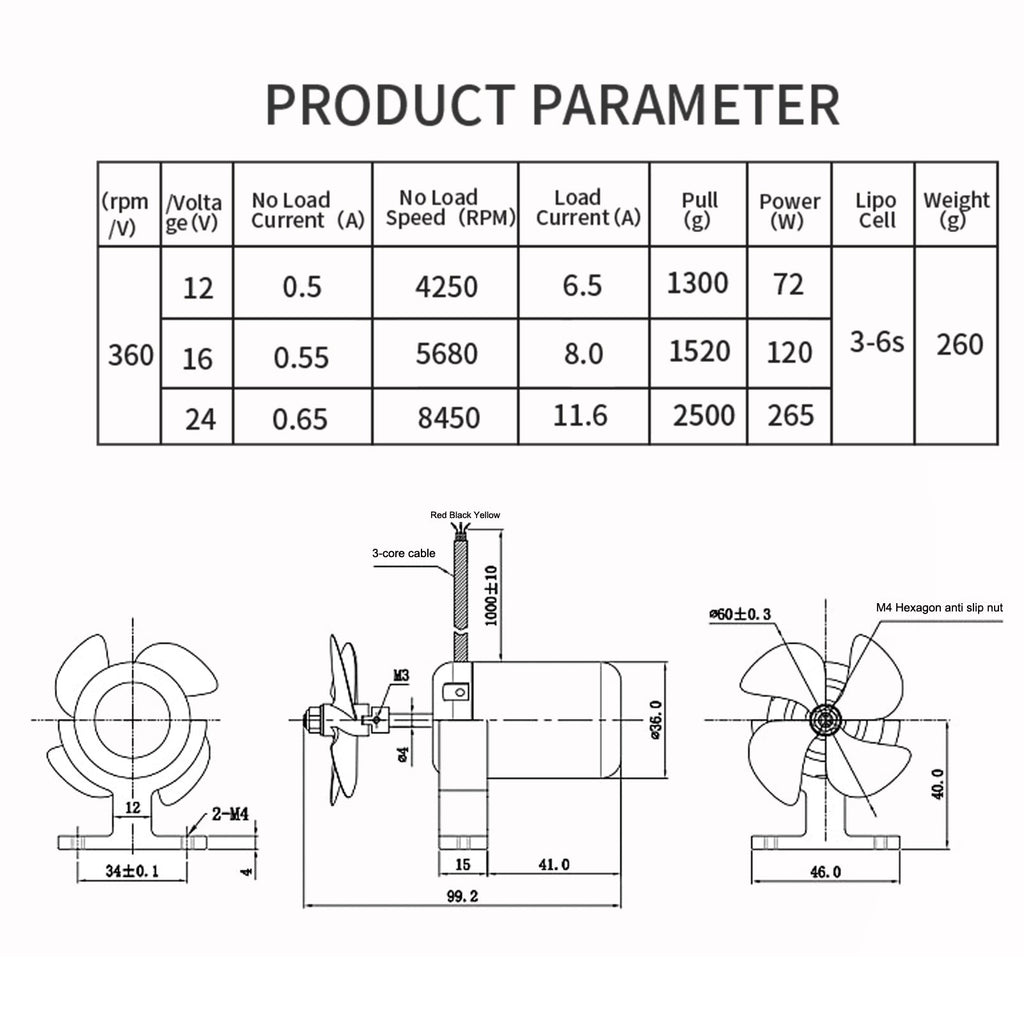 TD2.5 Plus Metal Underwater Thruster 12-24V 265W ROV USV | Hobbywater