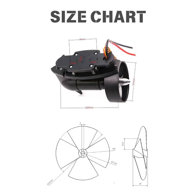 TD20E 12-50V Underwater Thruster with ESC – 20kg CNC Brushless Motor for Kayaks & Boats