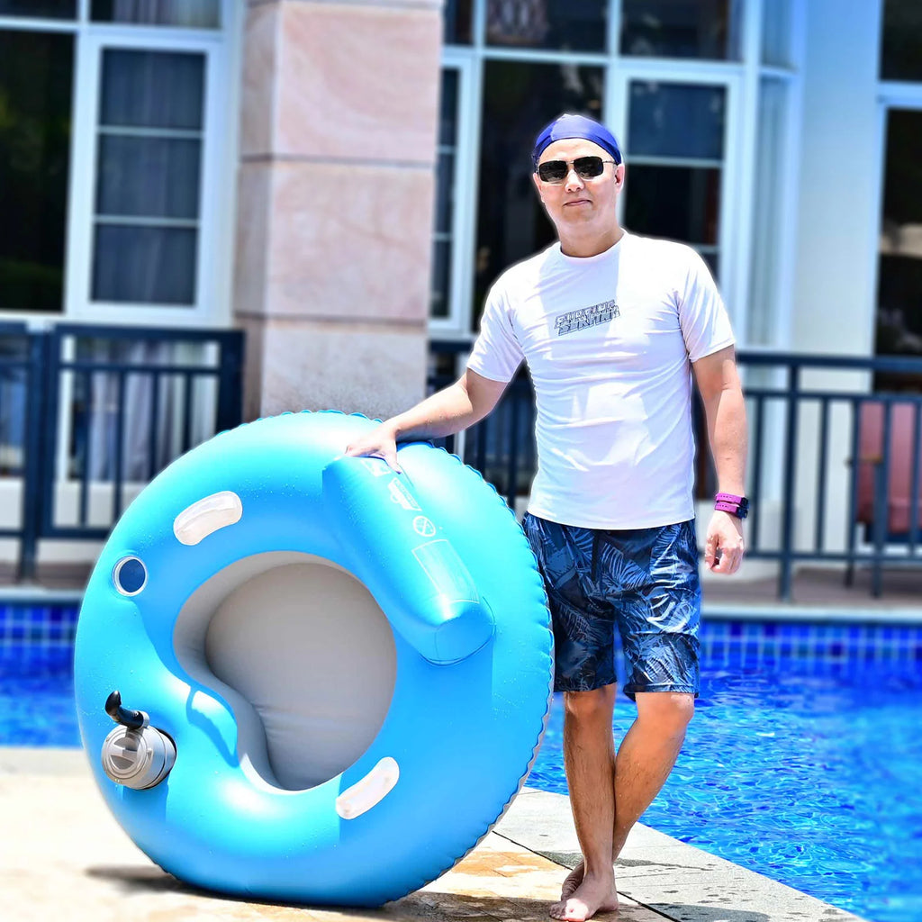 TX6626-A 360° Motorized Pool Float – Inflatable Pool & Beach Electric Float, 250lbs Max